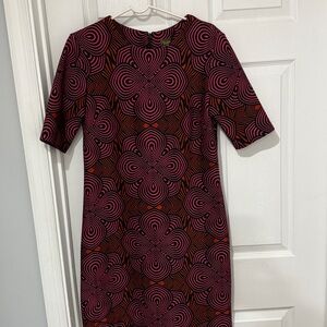 Taylor Pink and Red Geometric Dress